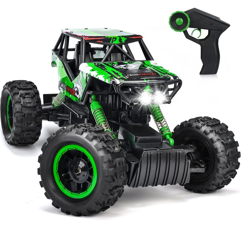 DOUBLE E 1:14 Scale Large Remote Control Car Monster Trucks with Head Lights, 4WD Off-Road All Terrain RC Car, Rechargeable Vehicle for Outdoor Play and Xmas Gifts - Image 1